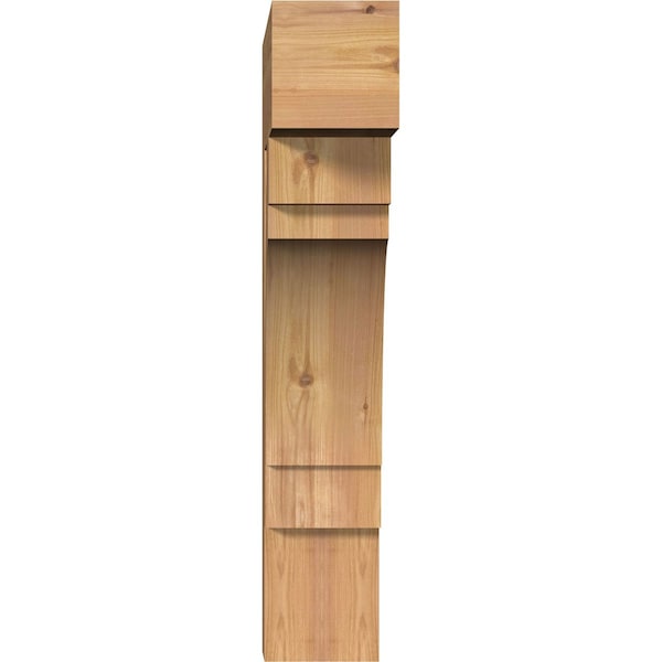 Merced Block Smooth Bracket, Western Red Cedar, 5 1/2W X 22D X 30H